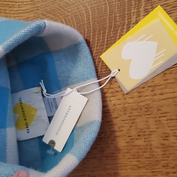 Kerri Rosenthal Handle with Care Cashmere Beanie - light blue check/plaid - Picture 10 of 11